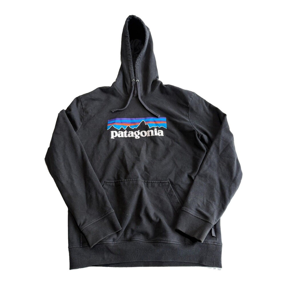 Patagonia Men’s Uprisal Hoody Pullover Sweatshirt P-6 Logo Black Size Medium